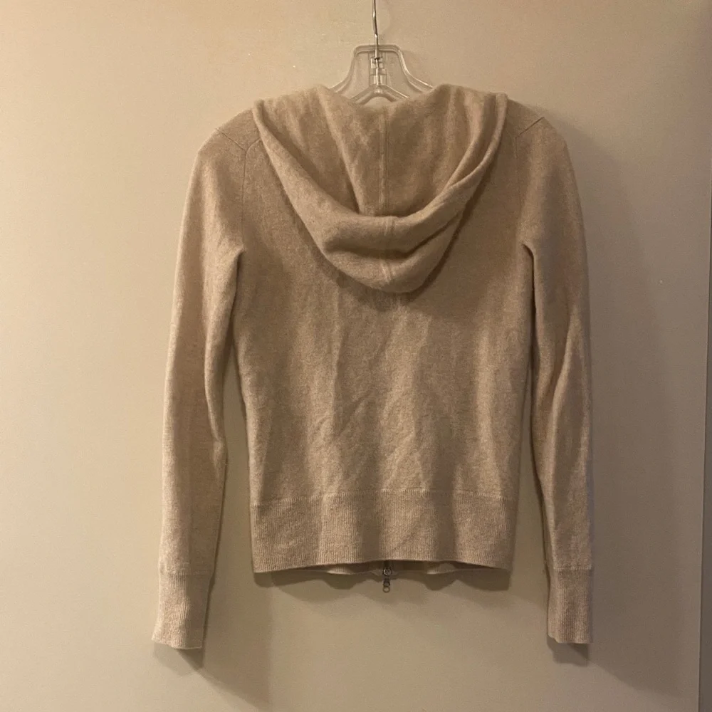 J. Crew Women's Beige Cashmere Zip-Up Sweater - Picture 3 of 3
